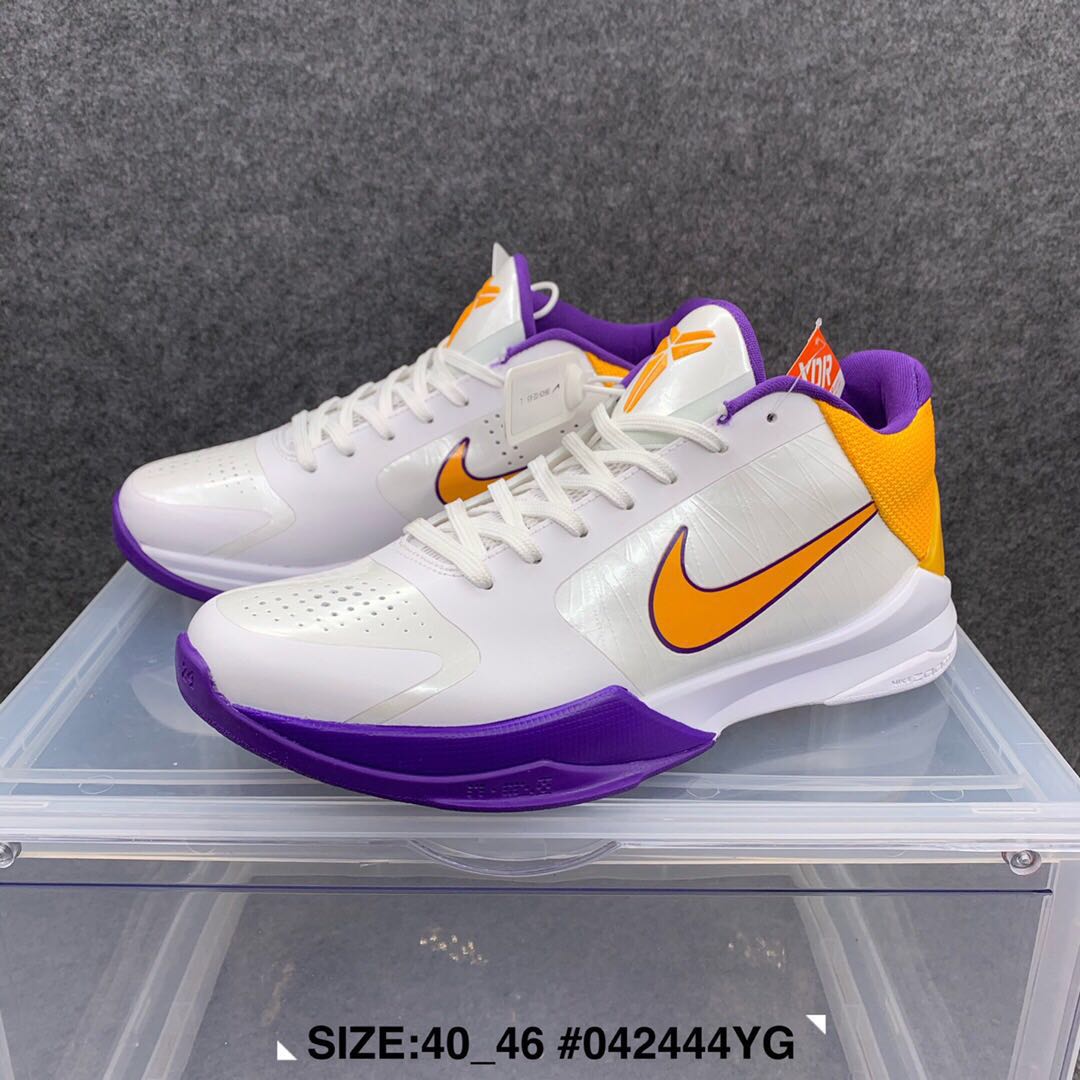 2020 Nike Kobe Bryant V White Yellow Purple - Click Image to Close